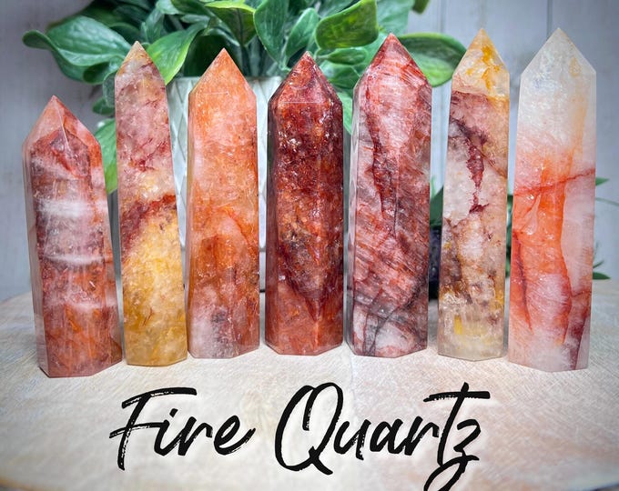 Fire Quartz Tower, Fire Quartz Point, Hematoid Quartz, Root Chakra