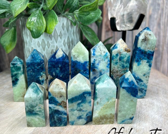 Afghanite Tower, Afghanite Point, Afghanite Crystal Tower, Blue Crystal, Small Towers, UV Reactive Stone