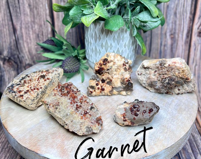 Rare Garnet Specimen, Garnet with Hyalite Opal Inclusions (UV Reactive), Small Garnet Raw Stone, Garnet Crystal, Raw Stone (2)