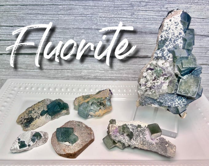 Cubic Fluorite from Inner Mongolia, Blue Green Cubic Fluorite Specimen, Fluorite Raw Stone Specimen
