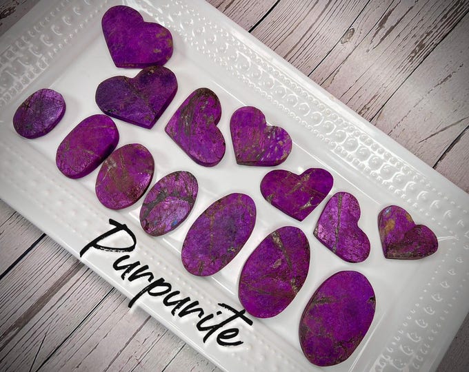 Beautiful Purpurite Palm Stone, Purpurite Heart, Small Purpurite Palm Stone or Heart, Flashy Purpurite