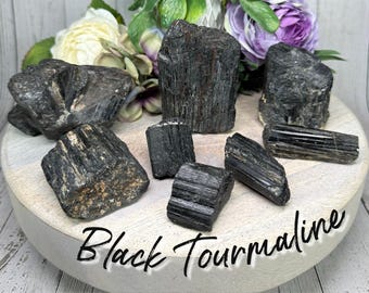 Black Tourmaline, Black Tourmaline Raw Stone, Black Tourmaline Crystal, Black Tourmaline Specimen (#3)