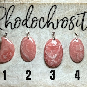 Beautiful Rhodochrosite Pendant, Rhodochrosite Crystal, Gemmy Rhodochrosite, 925 Silver Clasp
