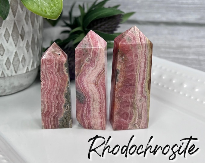 Rhodochrosite Tower, Rhodochrosite Point, Small Towers, Heart Chakra