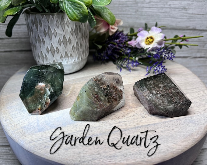 Garden Quartz Freeform, Lodolite, Garden Quartz, Inclusion Quartz, Thousand Layer Quartz (4)