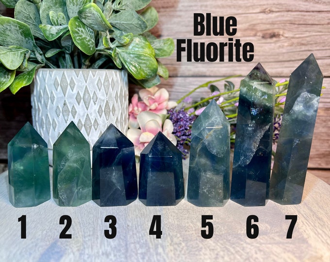 Blue Fluorite Tower, Blue Fluorite,  Fluorite Tower, Blue Crystal, Rainbows