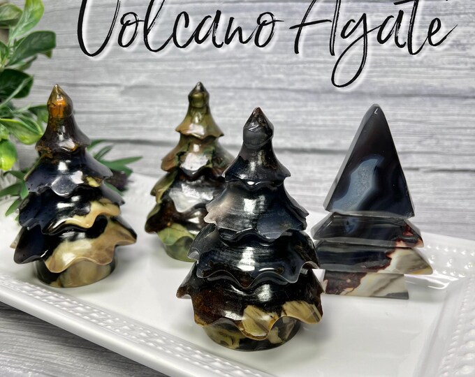 Volcanic Agate Tree, Volcano Agate Christmas Tree, UV Reactive Volcanic Agate, UV Reactive Crystal, Crystal Christmas Tree (2)