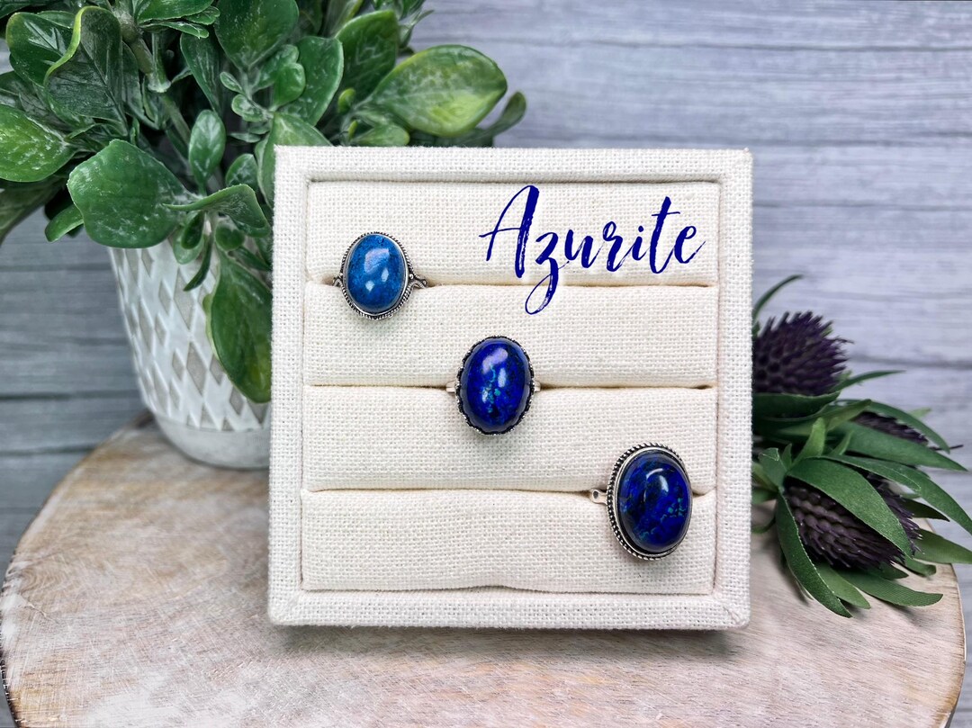 Beautiful Blue Azurite Ring, Azurite, Blue Green Crystal, Stone of ...