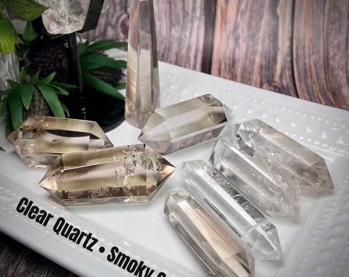 Clear Quartz DT, Smoky Quartz DT, Smoky Quartz Tower, Phantom Quartz, Quartz in Quartz, Double Terminated Crystal (14)