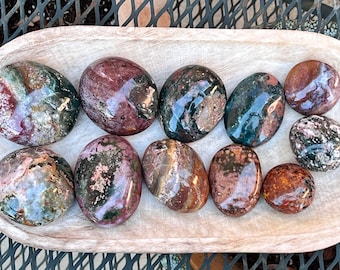 Ocean Jasper Palm Stones, Colorful Ocean Jasper, OJ, Ocean Jasper -You Choose!