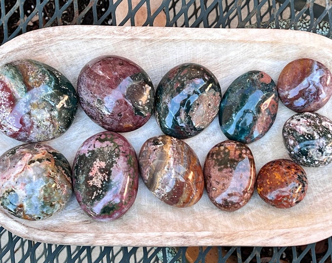 Ocean Jasper Palm Stones, Colorful Ocean Jasper, OJ, Ocean Jasper -You Choose!