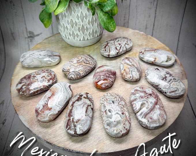 Mexican Lace Agate Palm Stone, Mexican Crazy Lace Agate Palm Stone, Polished Mexican Lace Agate, Stone of Clarity and Balance