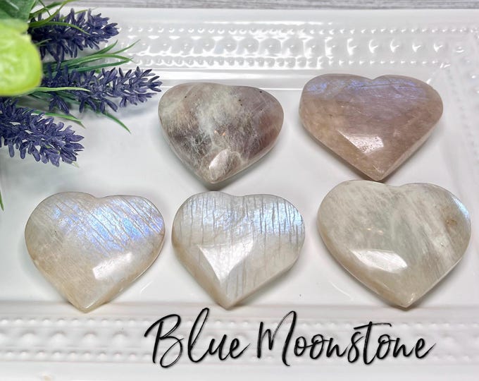 Blue Moonstone Heart, Blue Moonstone Heart Carving, Moonstone Heart, Crystal Heart Carving