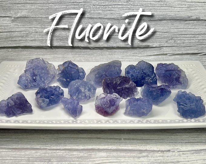 Blue Purple Cubic Fluorite, Fluorite Raw Stone, Purple Blue Fluorite, Cubic Fluorite Specimen