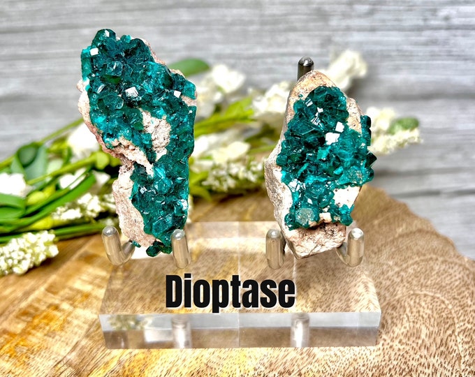 Beautiful Dioptase Raw Crystal, Dioptase Specimen, "Emerald Malachite”