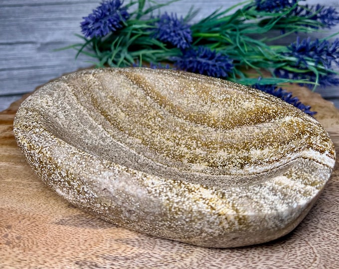 Beautiful Ocean Jasper Bowl, Large Ocean Jasper Bowl, Sparkle Druzy