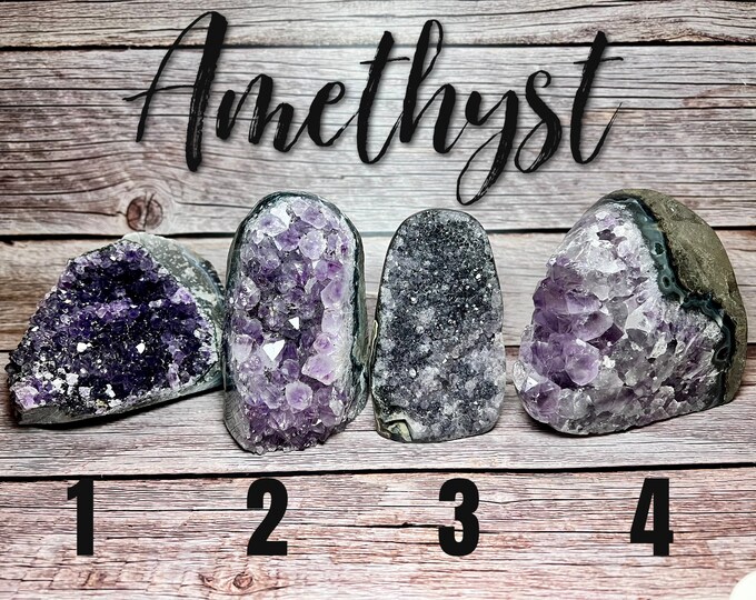 Amethyst Druzy Cluster, Purple Amethyst, Amethyst Geode, Cut Base,  Druzy Purple Crystal Cluster