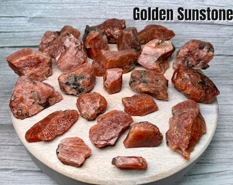 Golden Sunstone Raw Stone, Sunstone Raw Stone with Confetti Glitter, Sunstone Rough Stone