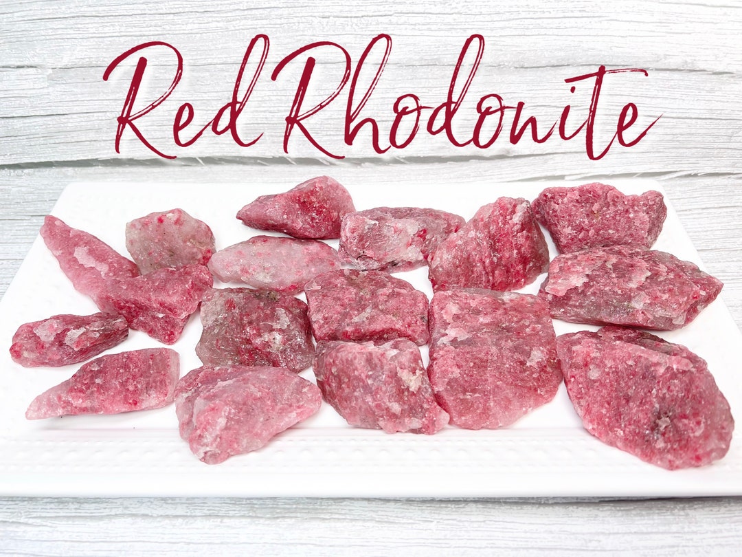 Cherry Rhodonite Raw Stone, Ice Red Rhodonite Raw Stone, Rhodonite ...