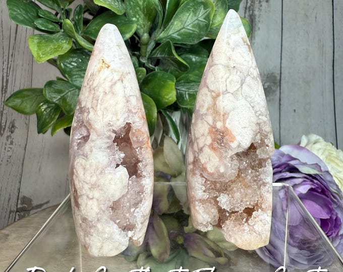 Druzy Pink Amethyst Flower Agate, Small Pink Amethyst Flower Agate Freeform Flame, Pink Flower Agate with Druzy Amethyst, Amethyst Druzy
