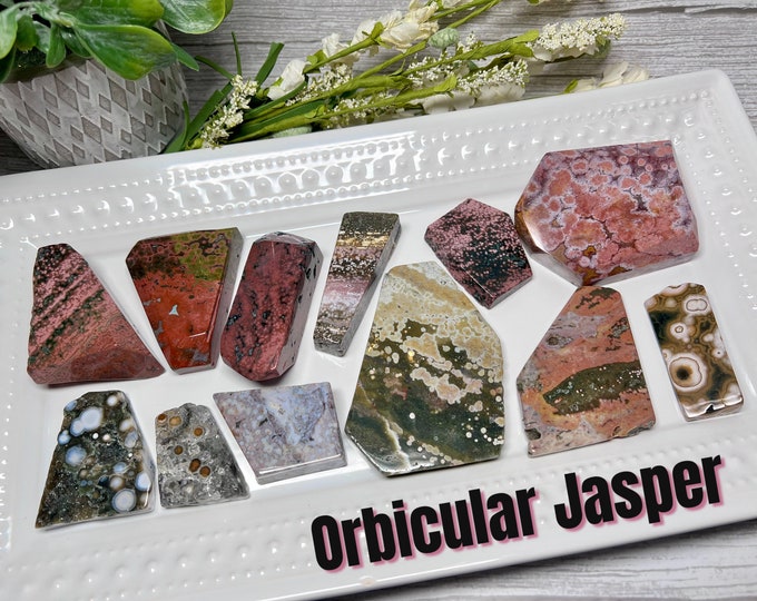 Orbicular Ocean Jasper Freeform, Orbicular Jasper Freeform, Ocean Jasper Freeform, Druzy Ocean Jasper (1)