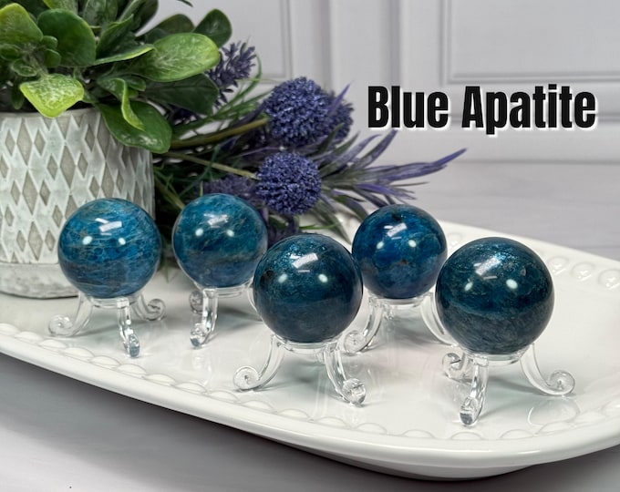 Blue Apatite Crystal Sphere, Small Crystal Sphere