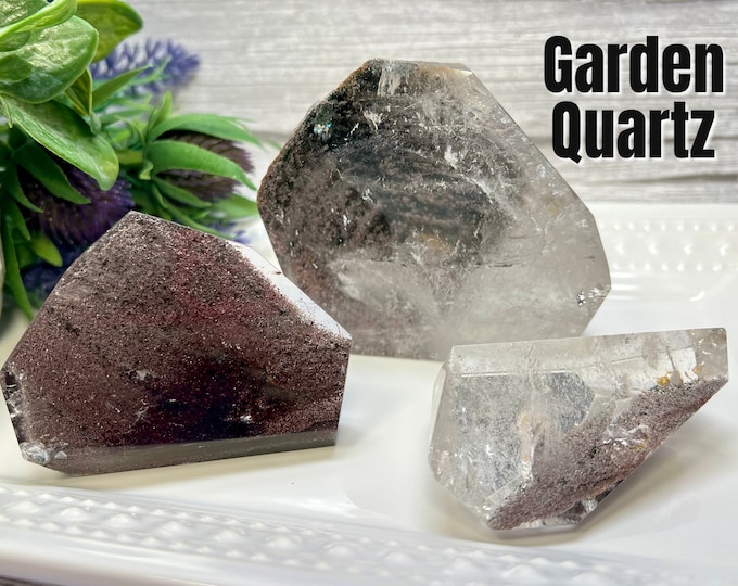 Purple Garden Quartz Freeform, Lodolite, Garden Quartz Tower, Inclusion Quartz (28)