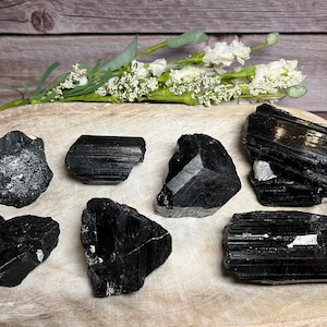 Raw Black Tourmaline, Black Tourmaline Raw Chunks, Black Tourmaline Crystal, Raw Stone - You Choose!