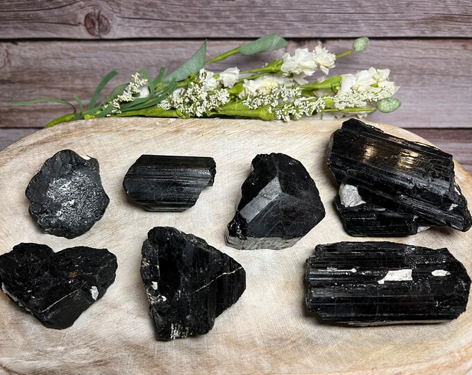 Raw Black Tourmaline, Black Tourmaline Raw Chunks, Black Tourmaline Crystal, Raw Stone - You Choose!