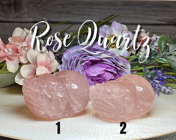 Rose Quartz Pixiu, Rose Quartz Crystal Carving, Pixiu Carving, Rose Quartz Crystal