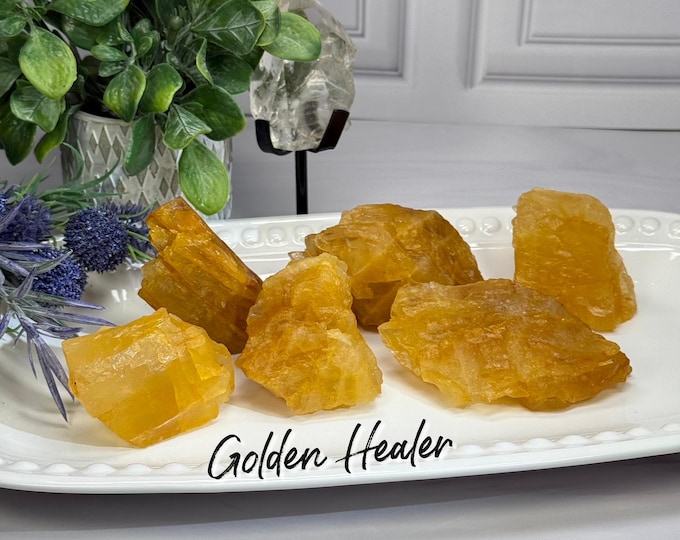 Golden Healer Quartz Raw Stone, Golden Healer Specimen, Crown Chakra