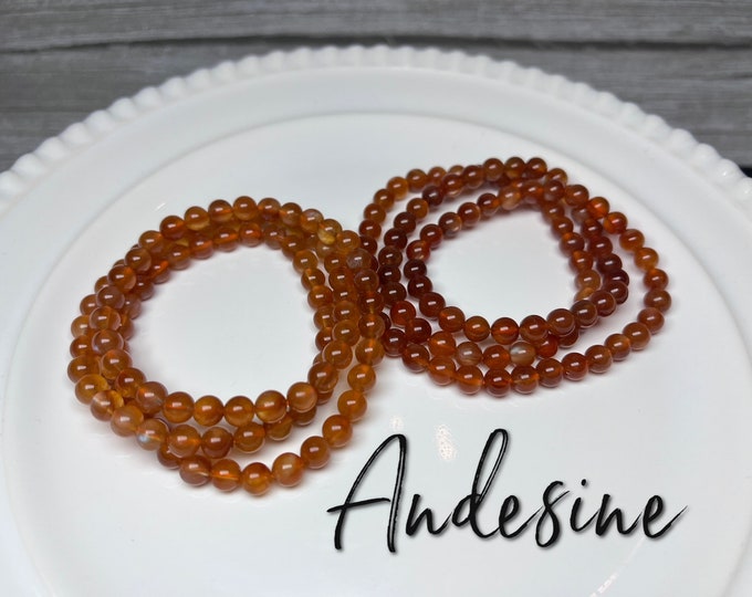 Andesine 22" Necklace OR Bracelet Wrapped 3 Times, Round Beads, 6-7mm, Andesine Crystal