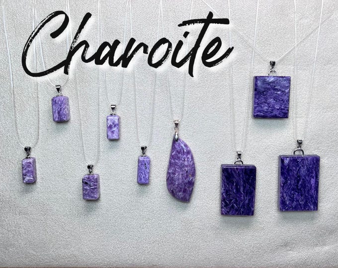 Charoite Pendant, Russian Charoite, Chatoyant Charoite, 925 Silver Clasp (6)