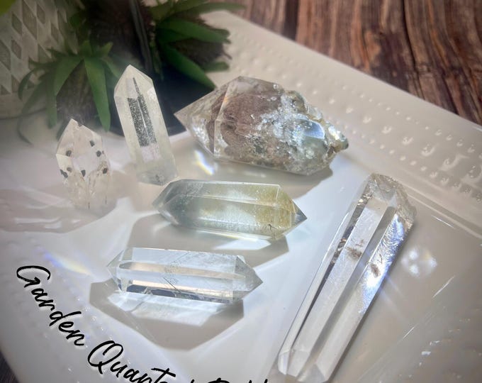 Garden Quartz Small Tower, Small Garden Quartz DT, Garden Quartz Double Terminated, Rutilated Quartz Point, Phantom Quartz (13)