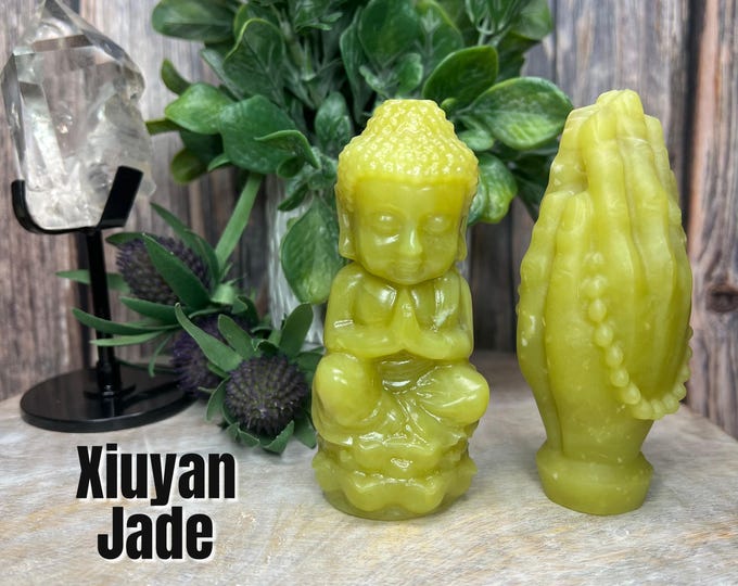 Xiuyan Jade Buddha Carving, Xiuyan Jade Zen Hands Carving, Xiuyan Jade Carving, Buddha Statue, Zen/Meditating Hands Statue