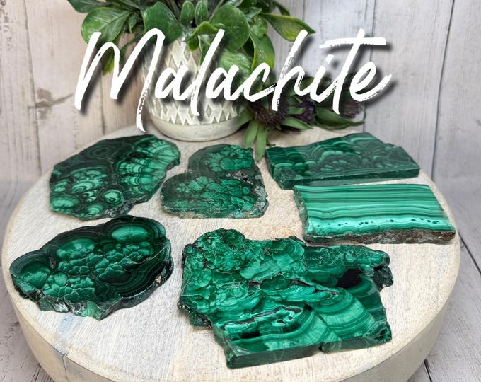 Malachite Slab, Small Polished Malachite Slice, The Stone of Balance - Abundance - Manifestation - Intention (14)