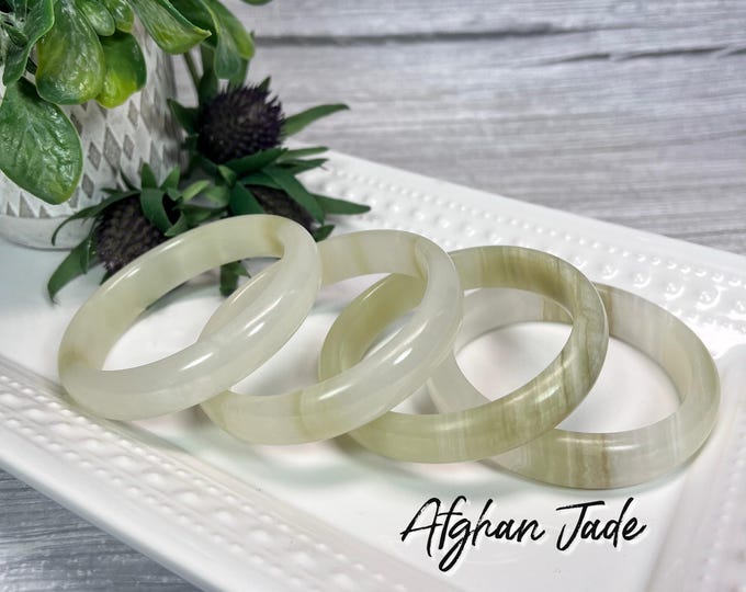 Afghan Jade Bangle, Afghan Jade Crystal Bangle Bracelet, Crystal Bangle Bracelet