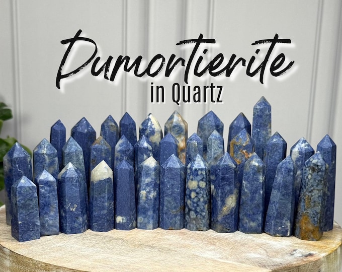 Dumortierite Tower, Dumortierite Point, Dumortierite in Quartz, Small Tower