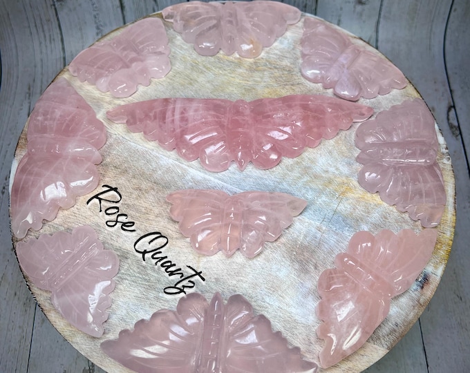 Rose Quartz Butterfly, Rose Quartz Carving, Crystal Butterfly, Rose Quartz Crystal, Pink Quartz Butterfly