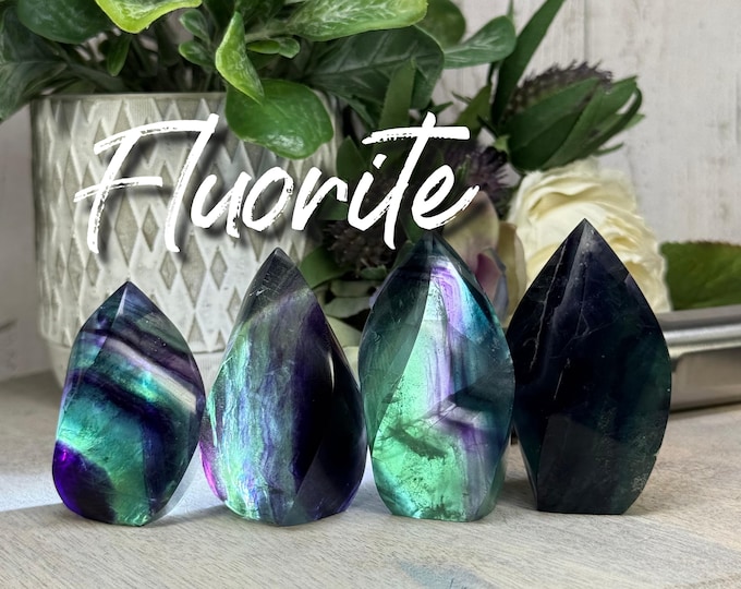 Small Fluorite Twisted Flame, Fluorite Freeform Flame, Fluorite Crystal Carving