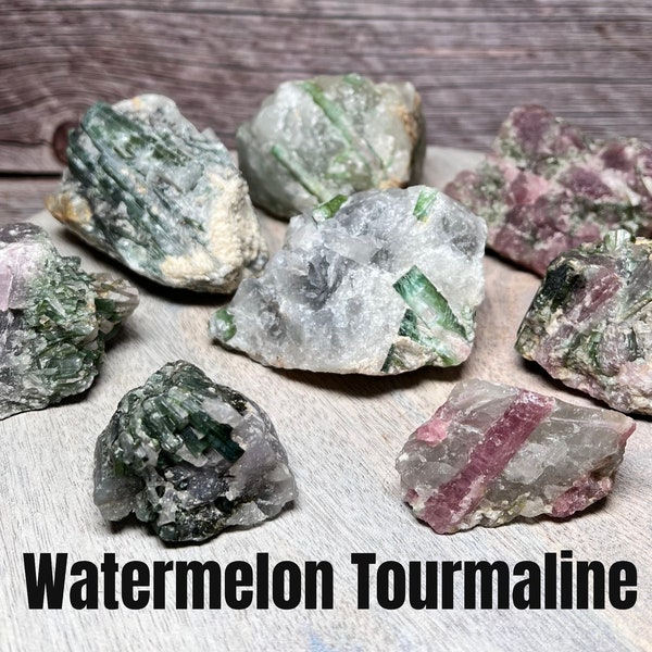 Watermelon Tourmaline Raw, Tourmaline Chunks, Raw Tourmaline Specimen, Pink Tourmaline, Green Tourmaline