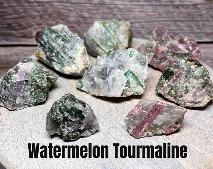 Watermelon Tourmaline Raw, Tourmaline Chunks, Raw Tourmaline Specimen, Pink Tourmaline, Green Tourmaline