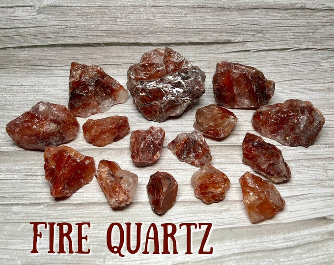 Fire Quartz, Fire Quartz Raw Stone, Rainbow Inclusions, The Stone of Control