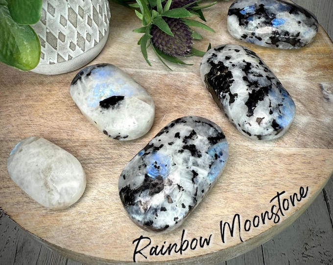 Rainbow Moonstone Palm Stone, Rainbow Moonstone Carving, The Mother Stone, Intuition - Spiritual Guidance - High Vibration (4)