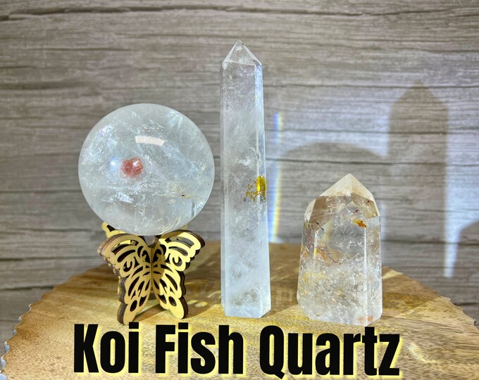 Koi Quartz, Koi Fish Quartz, Hematoid Golden Healer, Rainbow Inclusions
