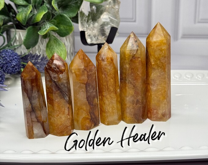 Golden Healer Quartz Tower, Golden Healer Quartz Point, Crown Chakra (LLGHT2)