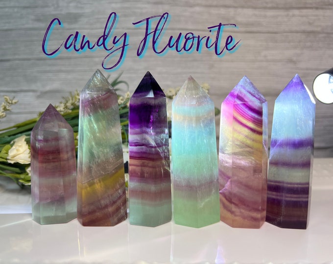 Beautiful Candy Fluorite Tower, Fluorite Tower, Fluorite Point, Fluorite Crystal Towers
