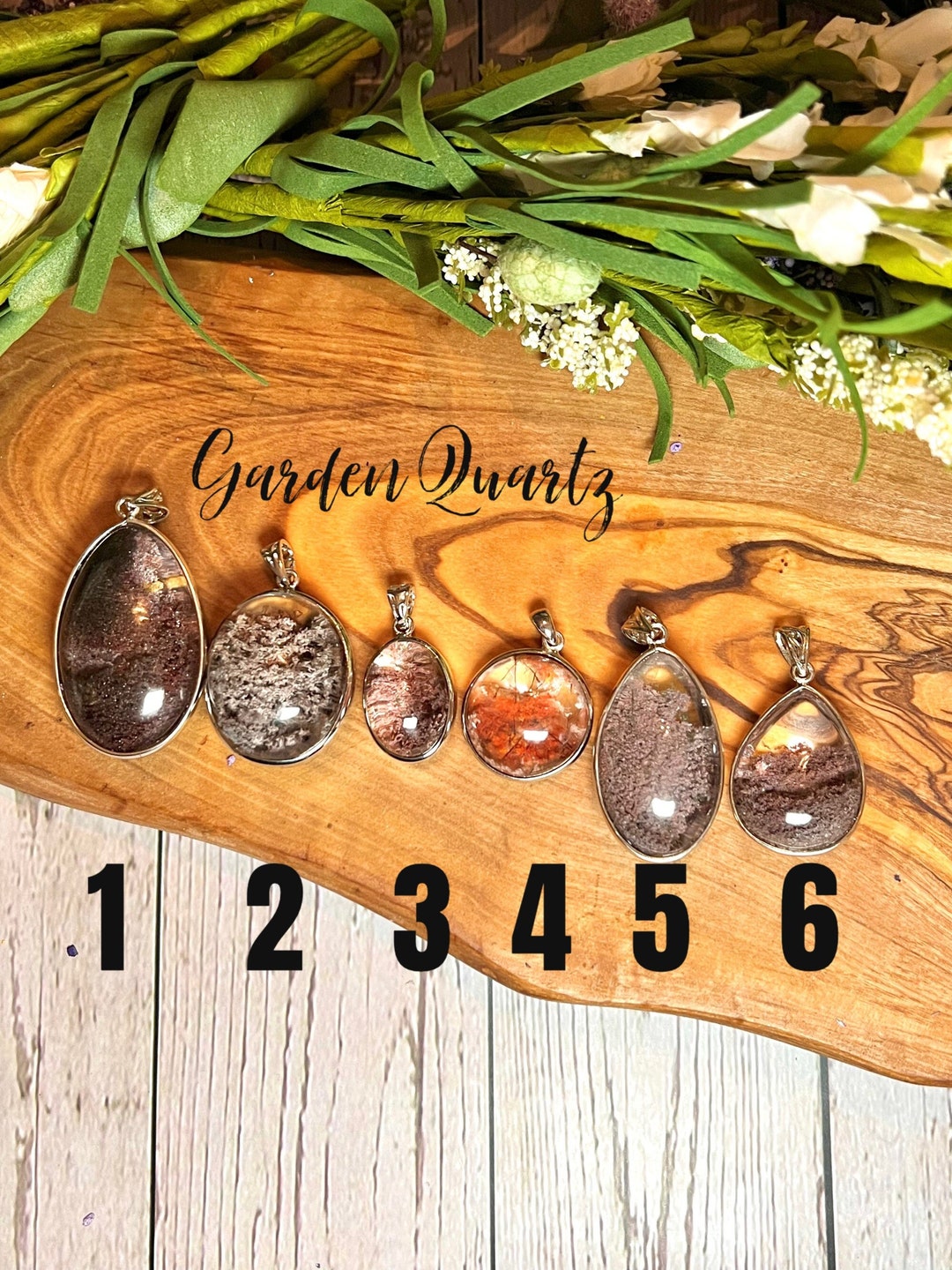 Garden Quartz Pendant Lodolite Pendant Beautiful Etsy