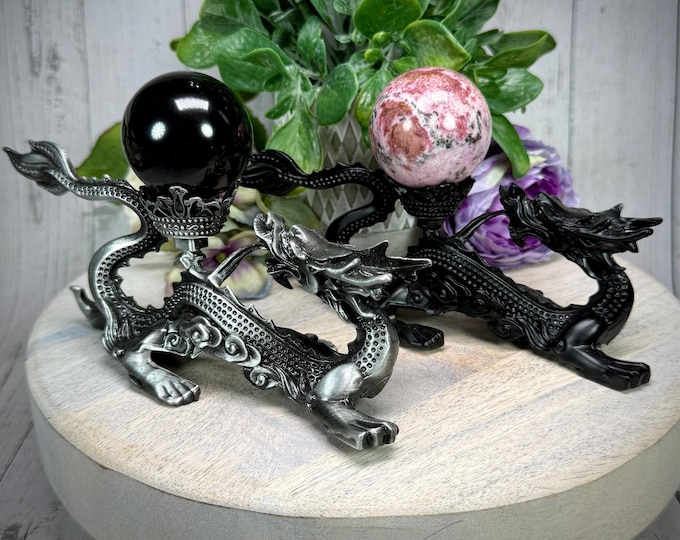 Dragon Sphere Stand, Metal Dragon Small Sphere Stand, Crystal Sphere Stand, Crystal Sphere Holder