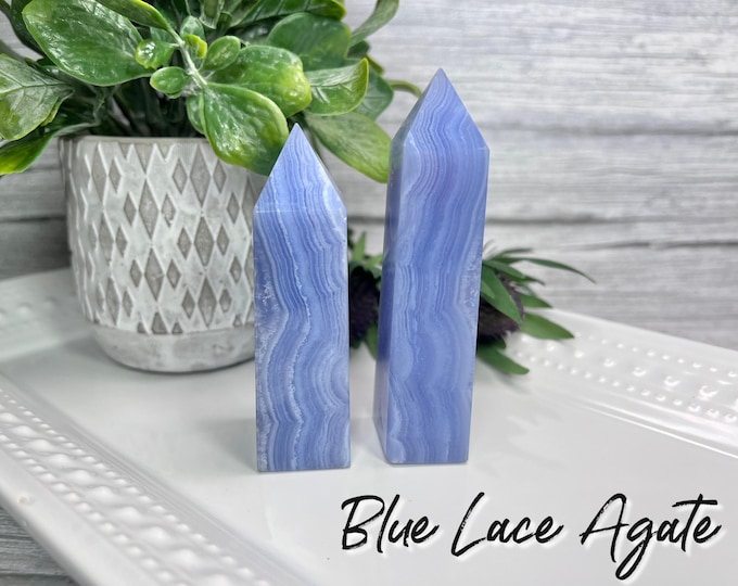 Beautiful Blue Lace Agate, Blue Lace Agate Tower, Blue Lace Agate Point